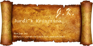 Jurák Krisztina névjegykártya