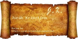 Jurák Krisztina névjegykártya